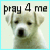 A pixelated dog face with text above and below, showing two states: 'pray 4 me' on the left and 'hurricane rity' on the right.