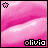 nine pink lip images with 'olivia' text and star symbols, one empty