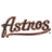 Pixelated script text reading 'Astros' in brown and black with a white underline on a plain background.