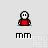 Pixel art character in red outfit with white head, performing sequential actions including standing, raising arm, covering face, and lying down, with 'mim' text below.