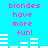Pixelated text 'blondes have more fun!' in pink on cyan background with white horizontal bars, animated to shift positions across frames.