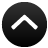 Black circular icon with a white upward-pointing chevron symbol centered on a gray background.