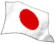 Animated contact sheet of eight frames showing a white flag with red circle waving in wind, displayed on gray background.