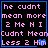 A 4-frame animated contact sheet of a pixel art icon with pink text on black background, showing slight variations in blue highlight positions across frames.