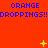 A static digital image with a bright red background displaying repeated blue text and yellow star-like symbols in a pattern