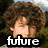 A four- shows a person with curly brown hair against an outdoor background, each displaying different text overlays