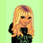 Pixel art contact sheet of a blonde female character in various poses with blue jeans, black crop top, and belt, alongside text "Green Day!" on light green background.