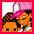 Pixelated cartoon image of two people kissing, with text labels and a grid layout on a red border background.