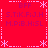 Red background with white dashed borders and asterisks, displaying repeated text strings in purple pixelated font.