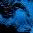 Pixelated blue wave-like motion on dark background with four static blue symbols: stylized 'a', plus sign, and two abstract shapes.