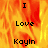 Flame-patterned background with black text reading 'I Love Kayln' in four vertical lines, displayed across two