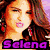 Six celebrity headshots arranged in a with stylized text labels below each, featuring Selena Gomez, Taylor Swift, and Cody Simpson