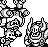 Pixel art collection of Mega Man characters and related figures with text reading 'I LOVE MEGA MAN V!' in blocky font.