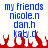 Blue text lists four names above red devil horns on white background; left side shows static horns, right side shows animated horns with flickering red pixels.