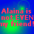 Red pixelated text on a blue-green gradient background with four identical arranged in a