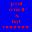 Blue background with red pixelated text reading 'paul o'neill is hot' and dotted lines, with green rectangular highlights shifting across text elements in an animation.