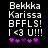 Pixelated text and symbols on black background with purple asterisks, showing two variations of the same design.