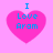 Four identical pink heart-shaped icons with blue text "I Love Aram" on a light pink background, arranged in a