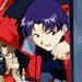 nine anime-style character portraits with purple hair, red and black clothing, varying expressions including smiling, neutral, and surprised poses