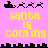 Pixelated Santa sleigh animation with reindeer and cityscape on pink background, yellow text "santa is coming" displayed below each frame.