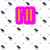 Four quadrants display text fragments: 'I'll', 'be', 'Blonde', and 'Jan. 19th' in orange letters with pink outlines on distinct backgrounds.