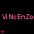 Pixelated pink text 'Vi NcEnZo' repeated across black background with red heart symbols in vertical and horizontal arrangements.