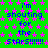 Green background with pink star pattern and repeated blue text 'i'm shouting for the stars!!!!!!' in pixelated font.