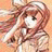 A 48x48 pixel animated contact sheet showing two frames of an anime-style character with flowing hair and a black background with text.