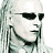 A monochrome animated sequence shows a person with long hair and sunglasses in six distinct poses, cycling through left profile, front-facing, right profile, and other angles.