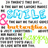 Pixelated text in multiple colors arranged vertically on a white background with gray pixel blocks surrounding the text.