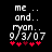 Pixelated text displays 'me .. and.. ryan.. 9/3/07' with red heart symbols below, showing animation change in one heart's color.
