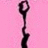 Animated dark silhouette of a figure holding a circular object against a pink background, with blue text elements on the right.
