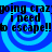 Blue spiral background with black text repeating 'going crazy i need to escape!!!' in four quadrants.