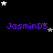 Pixelated purple text 'JasminOS' repeated across a black background with scattered white and gray stars, showing animation changes in star positions.