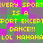 Pixelated yellow text on a of purple, green, and gray squares reads "EVERY SPORT IS A SPORT EXCEPT DANCE!!! LOL HAHAHA" repeated twice