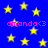 Blue background with yellow stars and pink text reading "amanda<3" repeated four times.