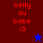 Red text 'kelly ilu babe <3' on dark red and blue backgrounds with a star icon changing color between frames.