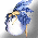 Animated sequence showing a white spherical object with blue floral elements and text changing from 'Real' to 'DRealm of Fairies' against a gray background.