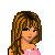 Pixel art contact sheet showing three variations of a female character in different outfits with text overlay at the bottom.
