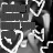 Animated icon with repeating grayscale pattern and multicolored text fragments cycling through variations of 'HATE YOU' phrases.