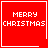 Red square icon with white pixelated text "MERRY CHRISTMAS" and a white border, featuring a heart symbol in the bottom-right corner.