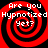 Four identical red and black spiral patterns with white text reading 'Are you Hypnotized yet?' arranged in a on a solid black background