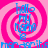 A static image with a pink spiral background and blue text reading "hello my name is" in a pixelated font.
