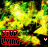 Animated contact sheet of a yellow stick figure running with red text "STOP LYING" and small pink hearts against green foliage background.