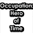 A split-screen icon with text on the left and a character image on the right.