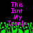 Pixelated text reads "This Isnt My Icon[=" in purple over green pixelated grass on a black background.