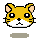 Four pixelated hamster head icons arranged in a , each with distinct facial features and color variations on gray background
