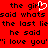 Red background with black pixelated text repeating phrases and a white heart symbol replacing the 'o' in 'girl'.