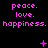 Black background with repeated pink text and symbols in a pattern, showing animation changes in symbol positions and text repetition