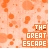 identical orange pixelated icons with 'THE GREAT ESCAPE' text, each icon featuring a subtle color variation in the lettering